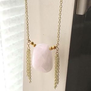 Super cute handmade rose quartz necklace